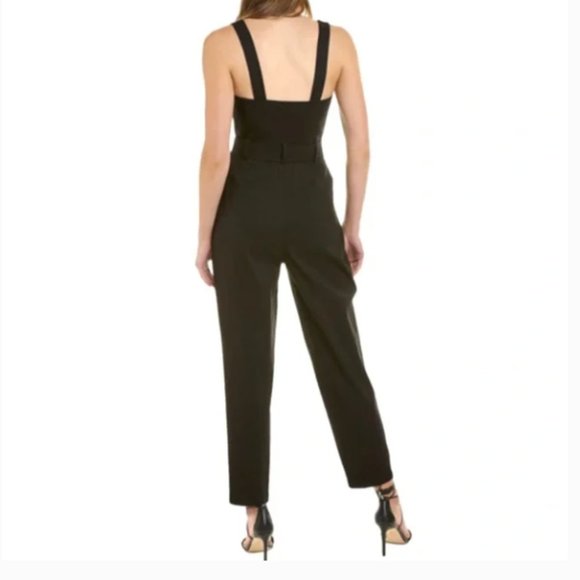 A.L.C. CARMEN LINEN BLEND BELTED BLACK JUMPSUIT sz 2 - Picture 4 of 5